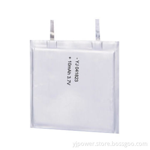 Ultra-thin Li-polymer Battery, 041823, 10mAh/3.7V